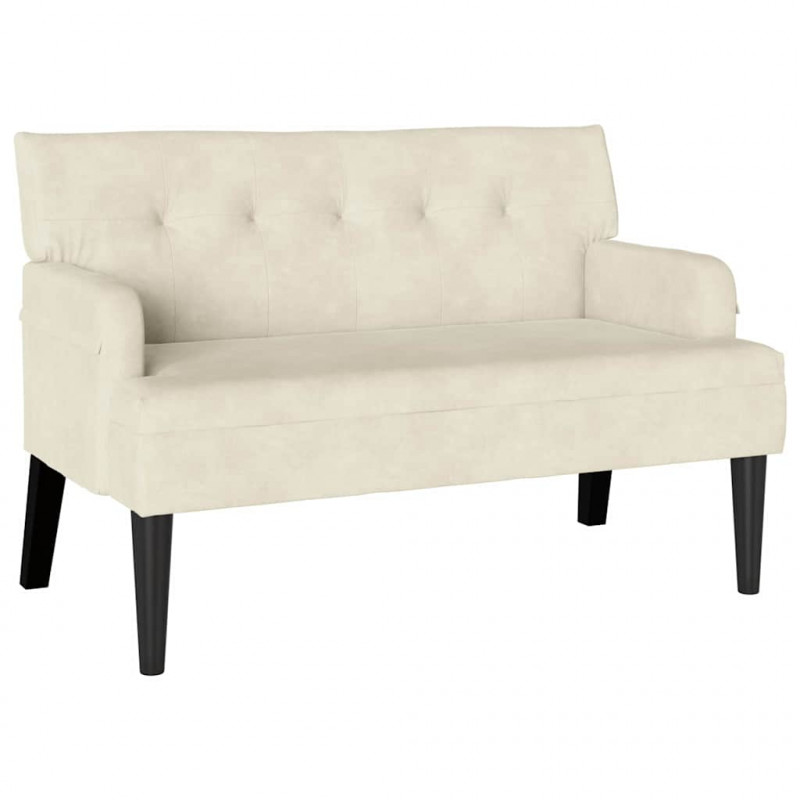 Fotel Chesterfield Kremowy 112 x 65,5 x 75 cm Aksamit