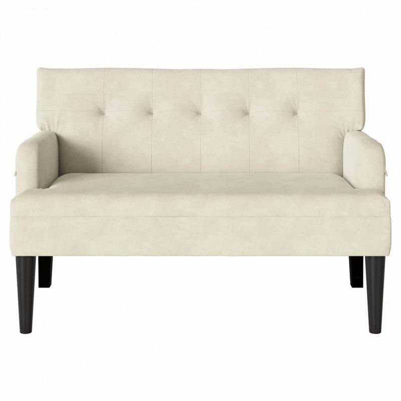 Fotel Chesterfield Kremowy 112 x 65,5 x 75 cm Aksamit