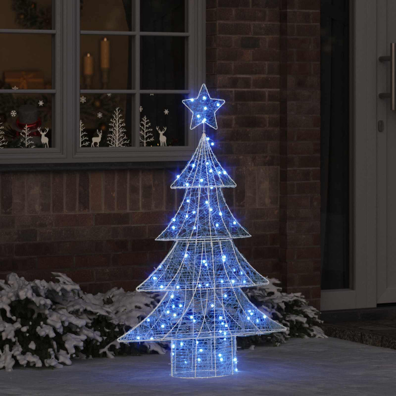 Choinka z 100 diodami LED Niebieski 120 cm Akryl
