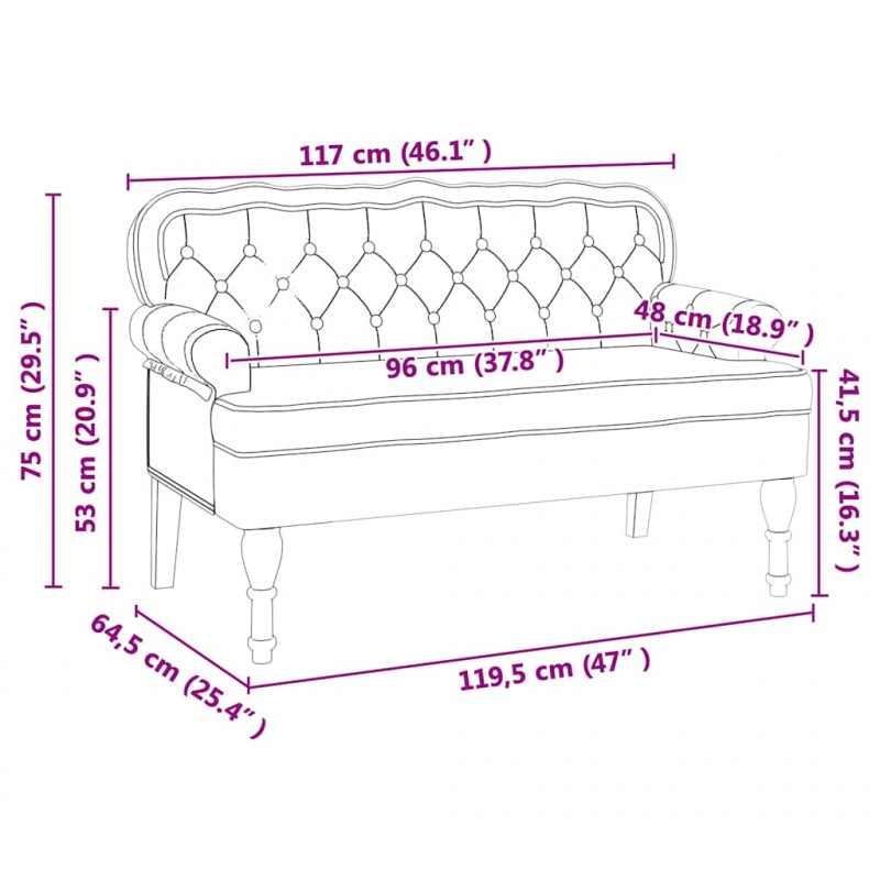 Fotel Chesterfield Kremowy 119,5 x 64,5 x 75 cm