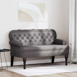 Fotel Chesterfield Szary 119,5 x 64,5 x 75 cm Skóra ekologiczna