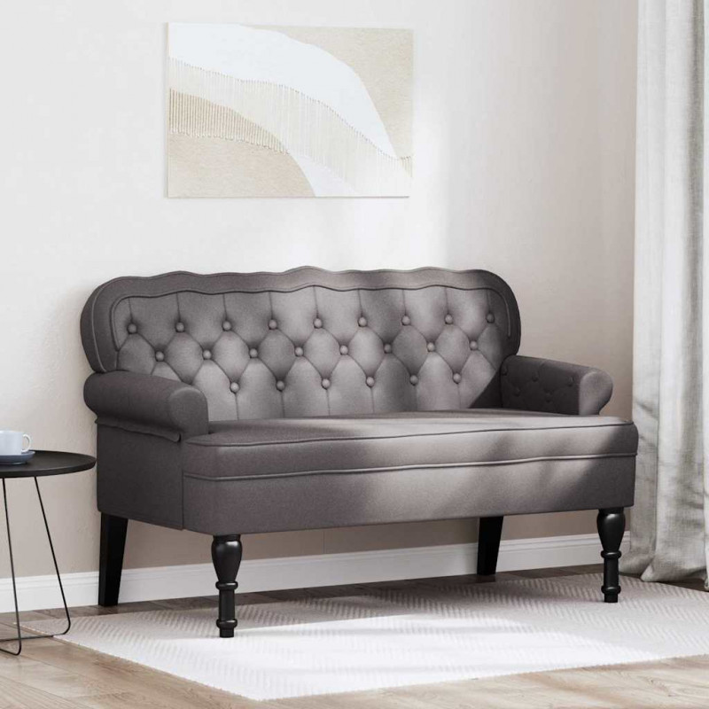 Fotel Chesterfield Szary 119,5 x 64,5 x 75 cm Skóra ekologiczna