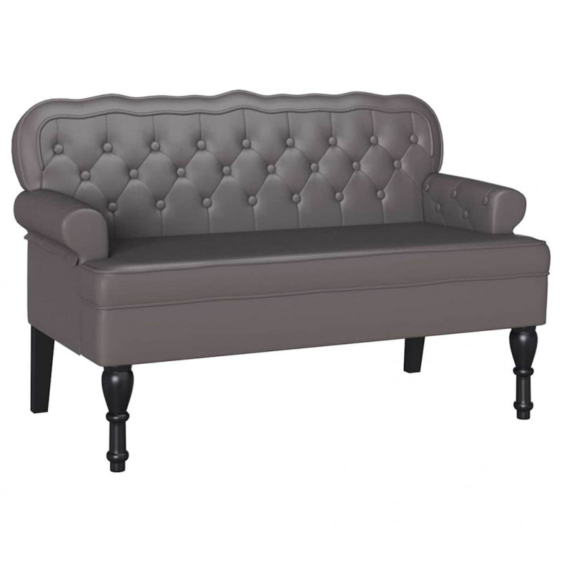 Fotel Chesterfield Szary 119,5 x 64,5 x 75 cm Skóra ekologiczna