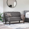 Fotel Chesterfield Szary 119,5 x 64,5 x 75 cm Skóra ekologiczna