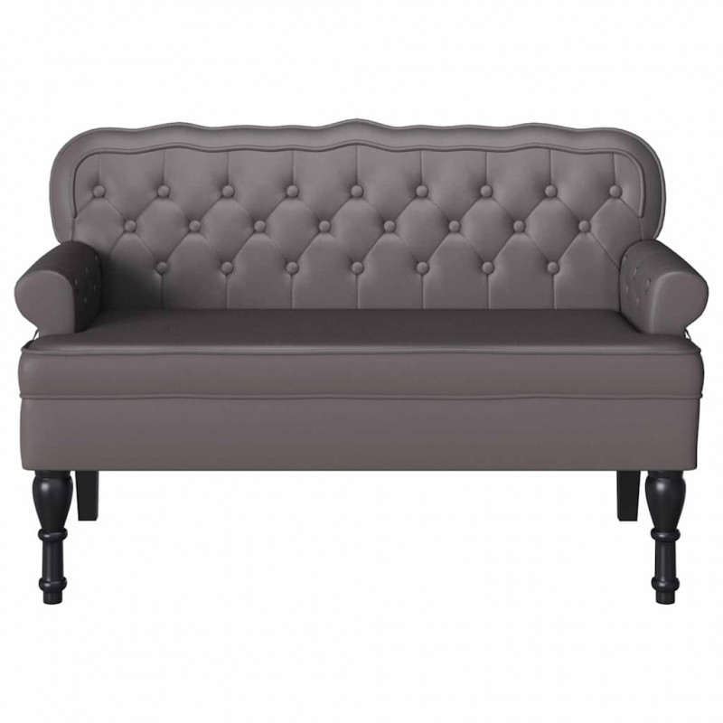 Fotel Chesterfield Szary 119,5 x 64,5 x 75 cm Skóra ekologiczna