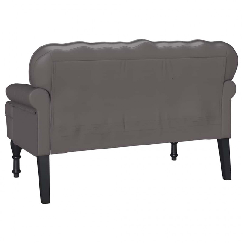 Fotel Chesterfield Szary 119,5 x 64,5 x 75 cm Skóra ekologiczna