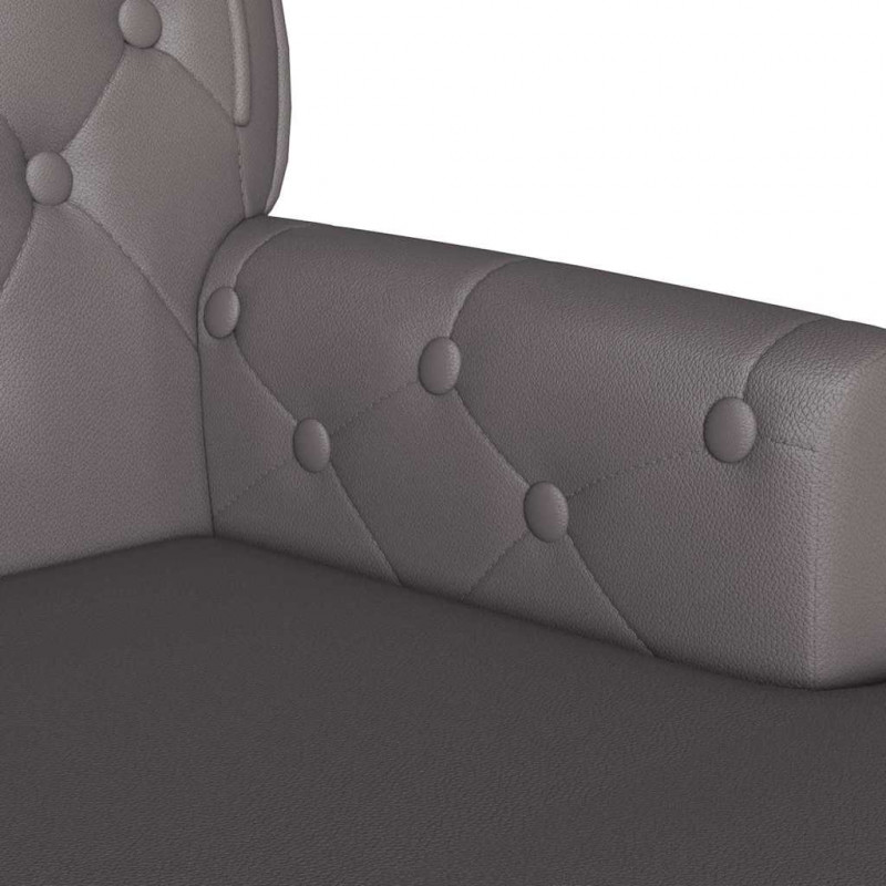 Fotel Chesterfield Szary 119,5 x 64,5 x 75 cm Skóra ekologiczna