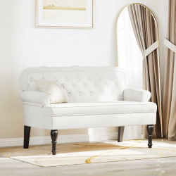Fotel Chesterfield Biały 119,5 x 64,5 x 75 cm Skóra ekologiczna