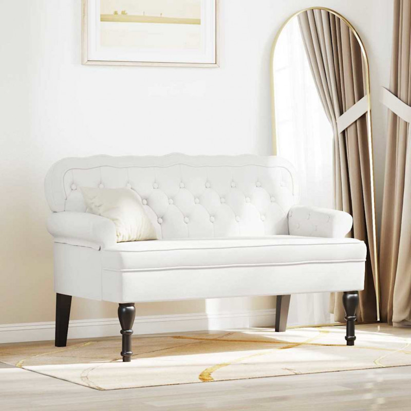 Fotel Chesterfield Biały 119,5 x 64,5 x 75 cm Skóra ekologiczna