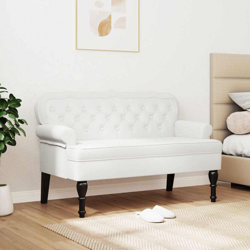 Fotel Chesterfield Biały 119,5 x 64,5 x 75 cm Skóra ekologiczna