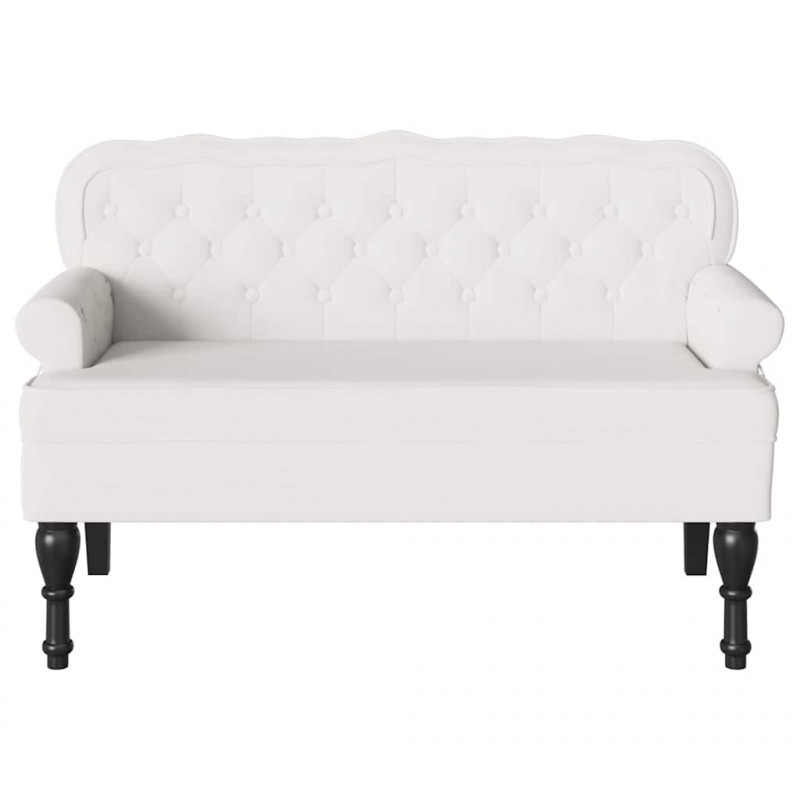 Fotel Chesterfield Biały 119,5 x 64,5 x 75 cm Skóra ekologiczna