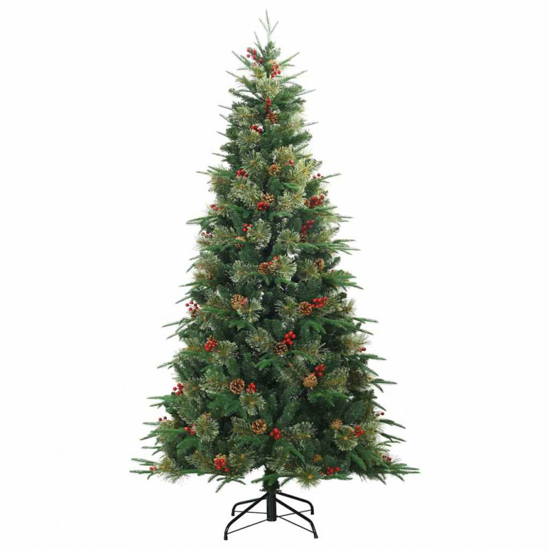 Sztuczna choinka z zawiasami Zielony 180 cm PVC, PE i Stal