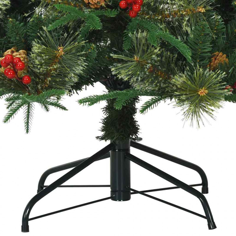 Sztuczna choinka z zawiasami Zielony 180 cm PVC, PE i Stal