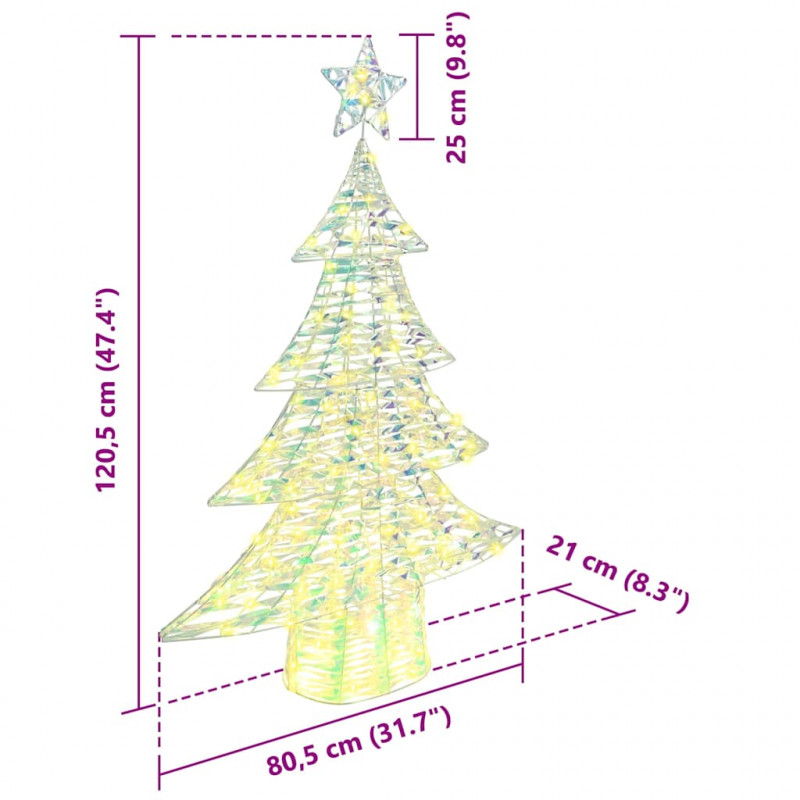 Choinka z 120 diodami LED Ciepła biel 120,5 cm PET