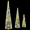 Choinka 3 pcs Ciepła biel 20 x 20 x 80 cm Akryl