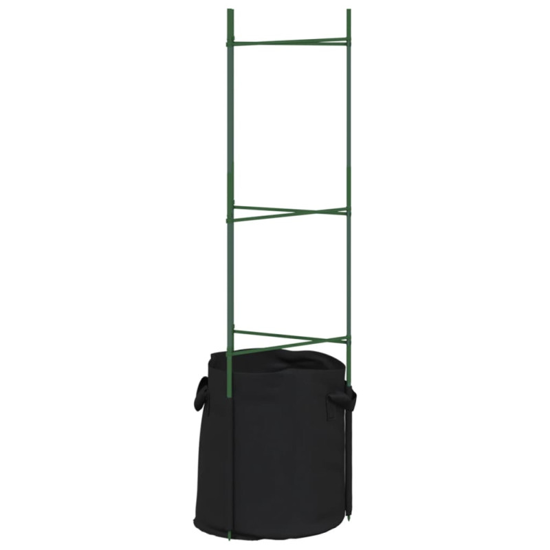 Podpórki do pomidorów z workami, 2 szt., 116 cm, stal i PP