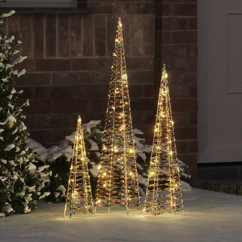 Choinka z 90 diodami LED 3 pcs Ciepła biel 20 x 20 x 80 cm PET