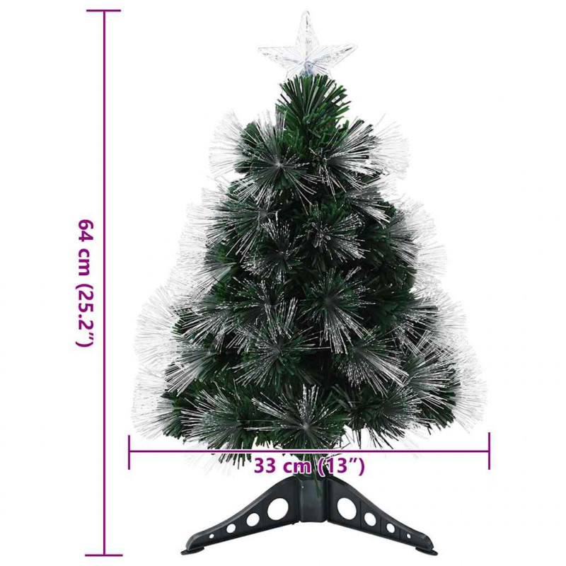 Sztuczna choinka z 50 diodami LED z podstawą Zielony 64 cm PVC