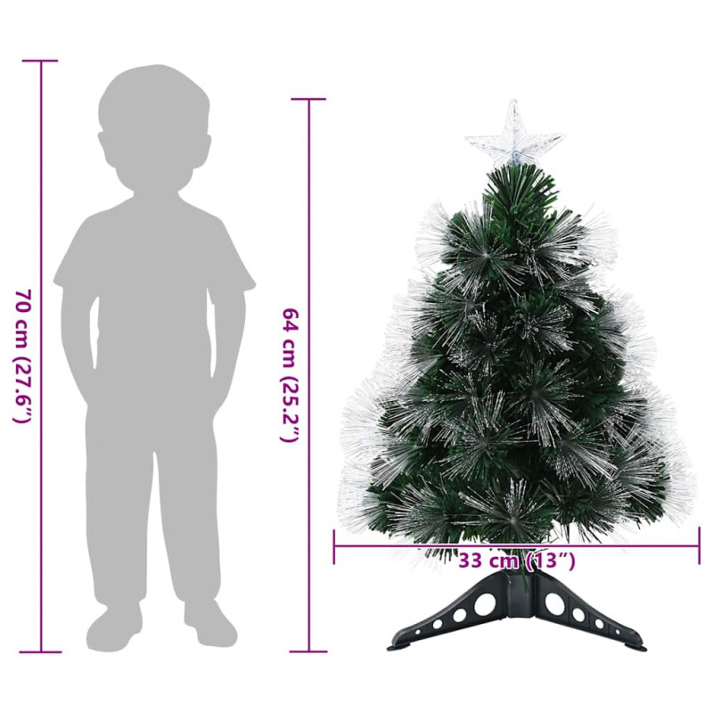 Sztuczna choinka z 50 diodami LED z podstawą Zielony 64 cm PVC