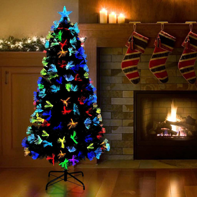 Sztuczna choinka z 120 diodami LED Zielony 120 cm PVC