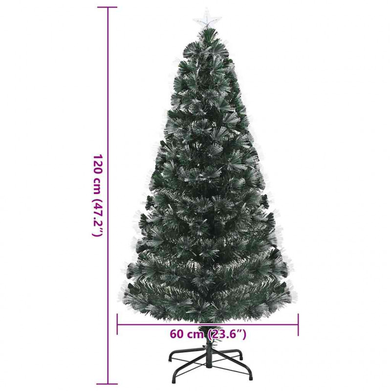 Sztuczna choinka z 120 diodami LED Zielony 120 cm PVC