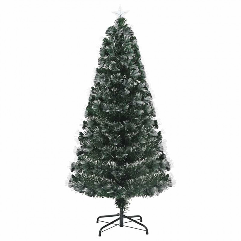 Sztuczna choinka z 160 diodami LED Zielony 150 cm PVC