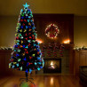 Sztuczna choinka z 300 diodami LED Zielony 240 cm PVC
