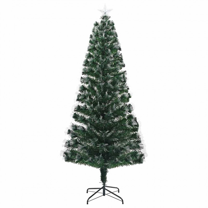 Sztuczna choinka z 300 diodami LED Zielony 240 cm PVC