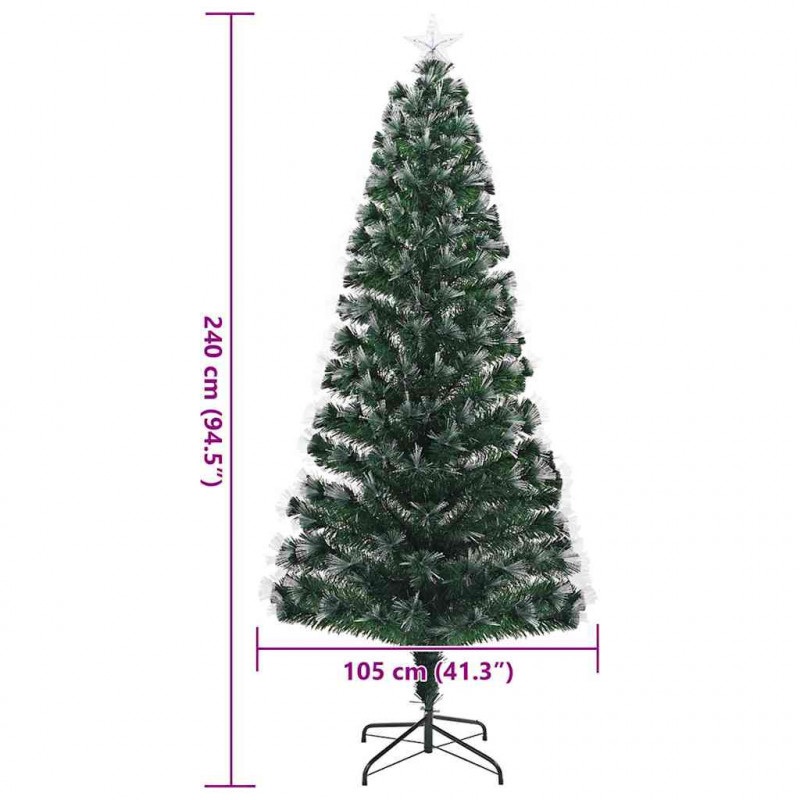 Sztuczna choinka z 300 diodami LED Zielony 240 cm PVC