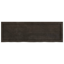 Blat stołu, ciemnobrązowy, 120x40x(2-4) cm, lite drewno dębowe