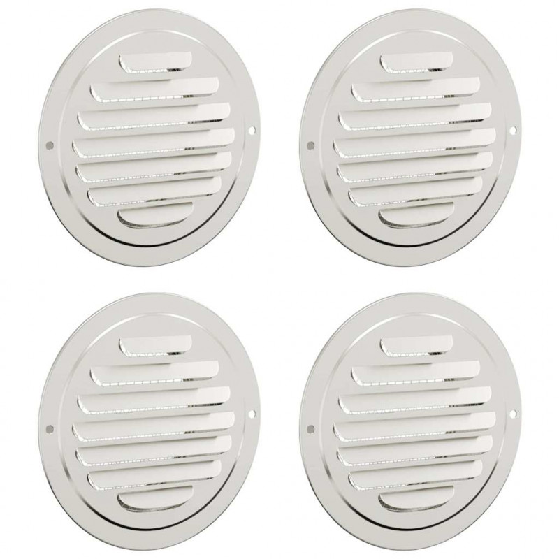 Pokrywy wentylacyjne 4 pcs Srebrny 100 mm Stal nierdzewna