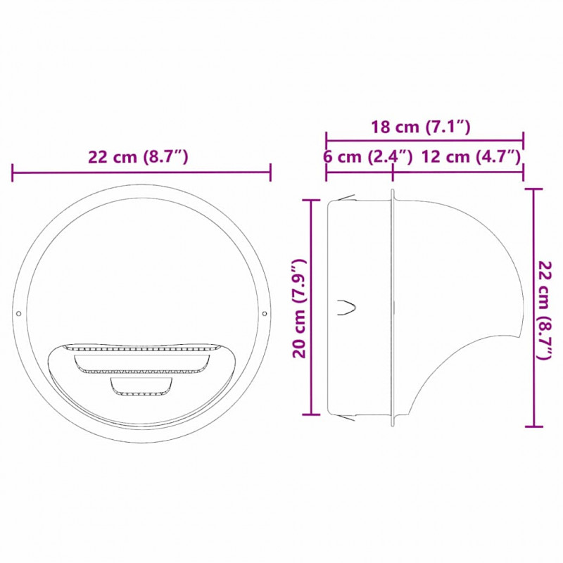 Pokrywy wentylacyjne 8 pcs Srebrny 200 mm Stal nierdzewna