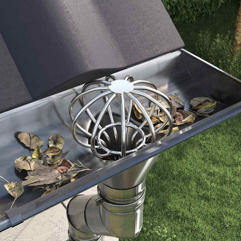 Osłona na liście rynny 2 pcs Srebrny 50 mm Stal nierdzewna