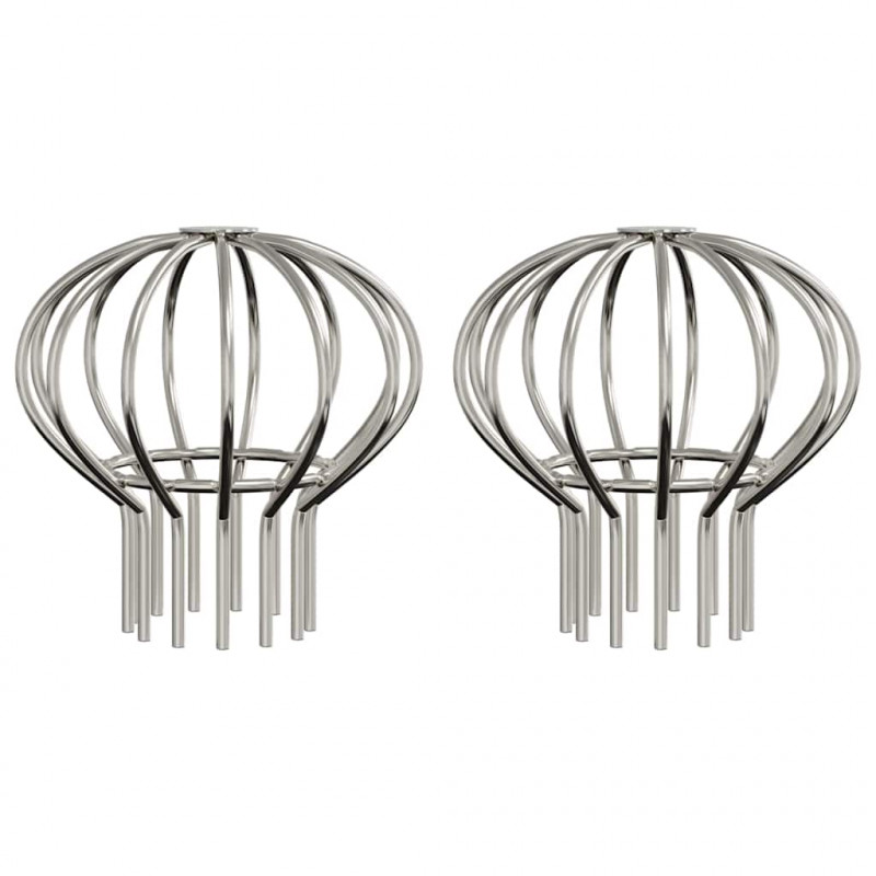 Osłona na liście rynny 2 pcs Srebrny 75 mm Stal nierdzewna