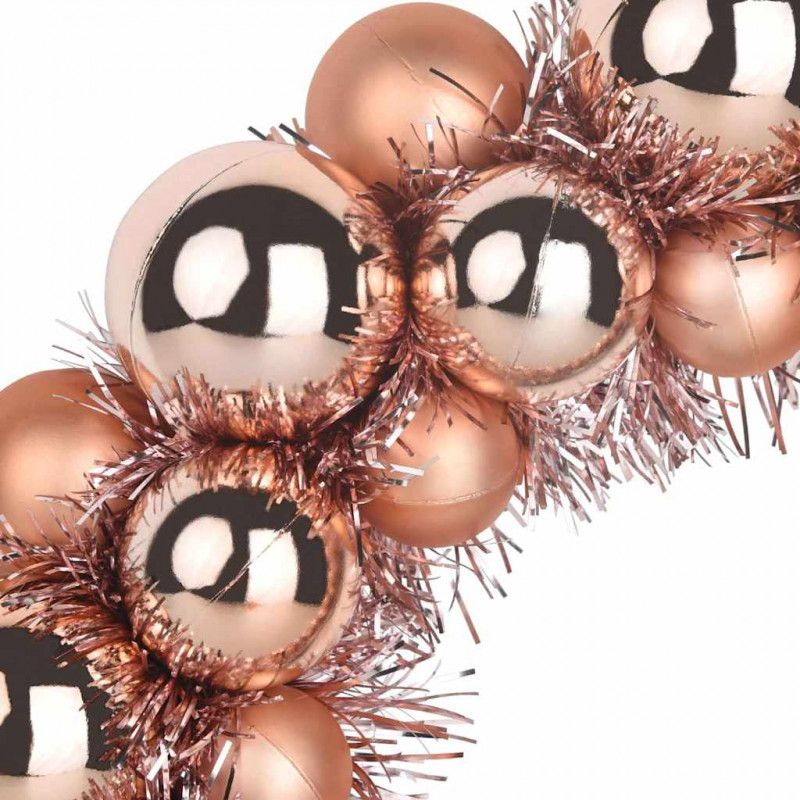 Wieniec Bożonarodzeniowy z Bombkami 2 pcs Różowe złoto