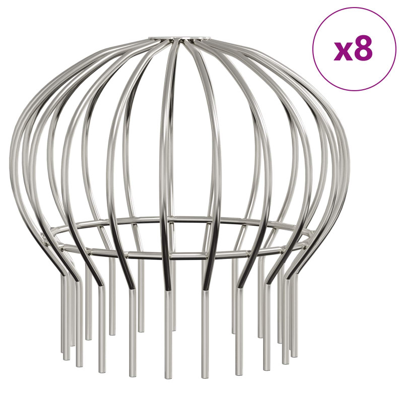 Osłona na liście rynny 8 pcs Srebrny 200 mm Stal nierdzewna