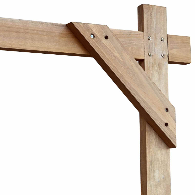 Łuk Ślubny Jasny Brąz 225 x 95 x 226 cm Lite drewno sosnowe