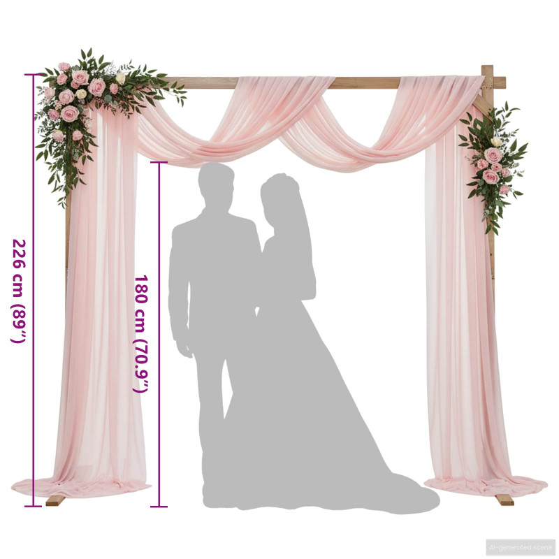 Łuk Ślubny Jasny Brąz 225 x 95 x 226 cm Lite drewno sosnowe