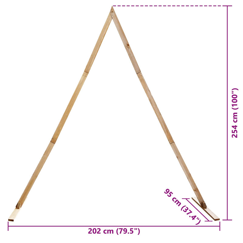 Łuk Ślubny Jasny Brąz 202 x 95 x 254 cm Lite drewno sosnowe