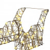 Renifer ciągnący sanie Ciepła biel 53 x 28 x 33 cm rattan