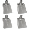 Głowica łopaty 4 pcs Srebrny 43 x 32,5 cm Aluminium