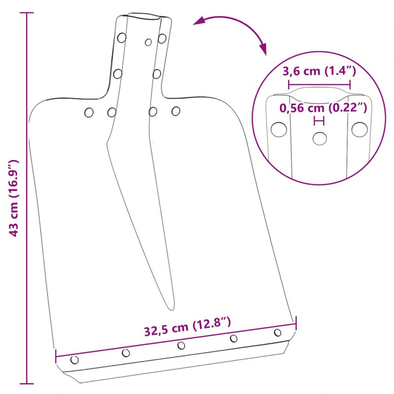 Głowica łopaty 4 pcs Srebrny 43 x 32,5 cm Aluminium