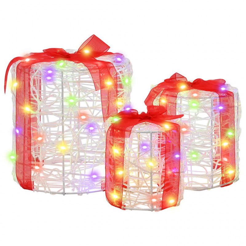 Dekoracja Pudełka Prezentowego 3 pcs kolorowy 20 x 20 x 21 cm