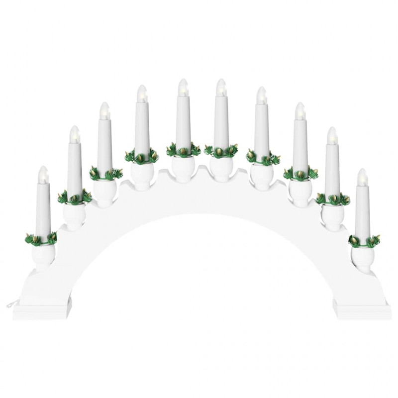 Świąteczny Łuk Świec z 10 Świecami LED Biały 47 x 5 x 29 cm