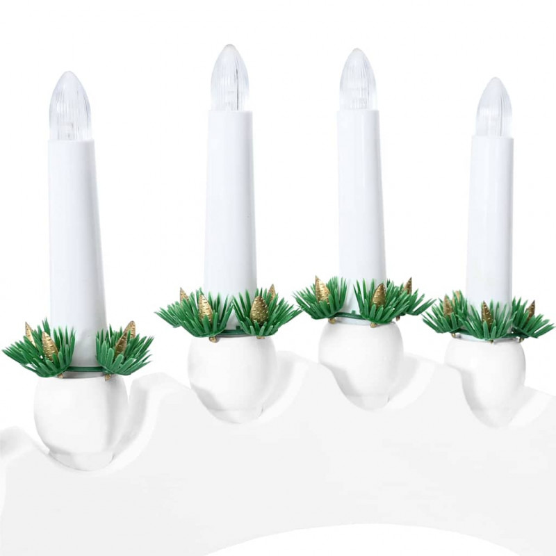 Świąteczny Łuk Świec z 10 Świecami LED Biały 47 x 5 x 29 cm