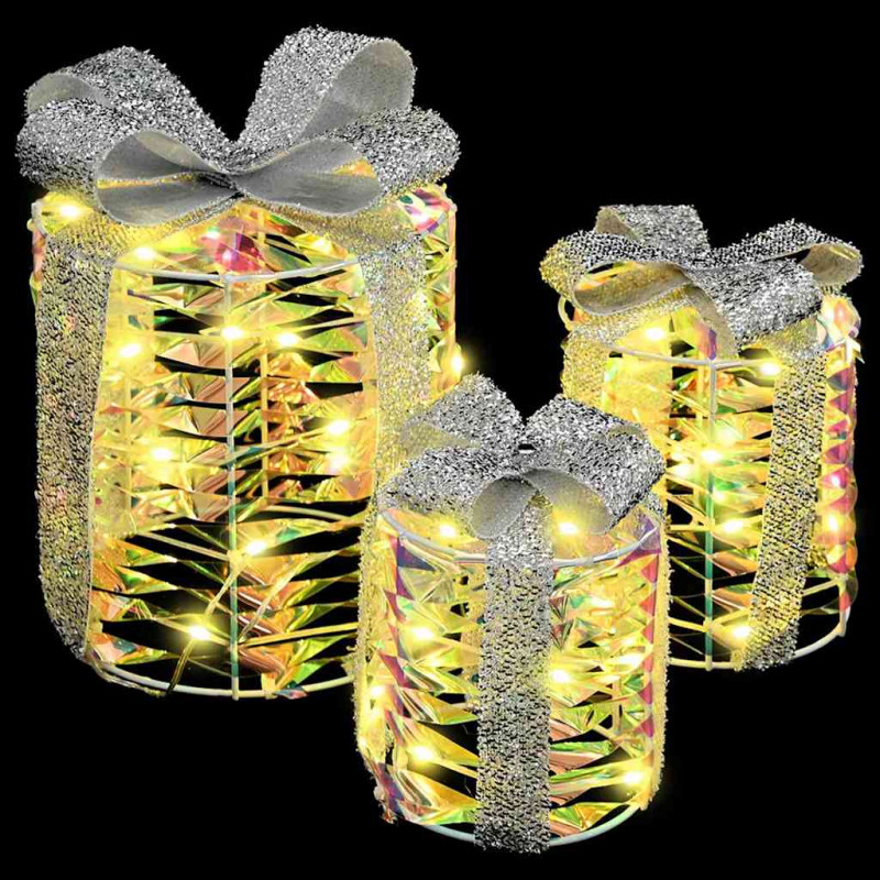 Dekoracja Pudełka Prezentowego 3 pcs 20 x 20 x 20 cm PET