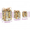 Dekoracja Pudełka Prezentowego 3 pcs Ciepła biel rattan
