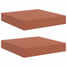Półka ścienna z przechowywaniem 2 pcs Czerwony 23 x 23,5 x 4 cm