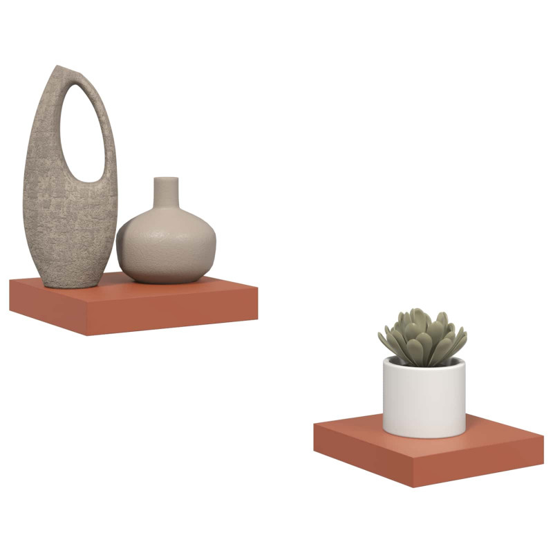 Półka ścienna z przechowywaniem 2 pcs Czerwony 23 x 23,5 x 4 cm