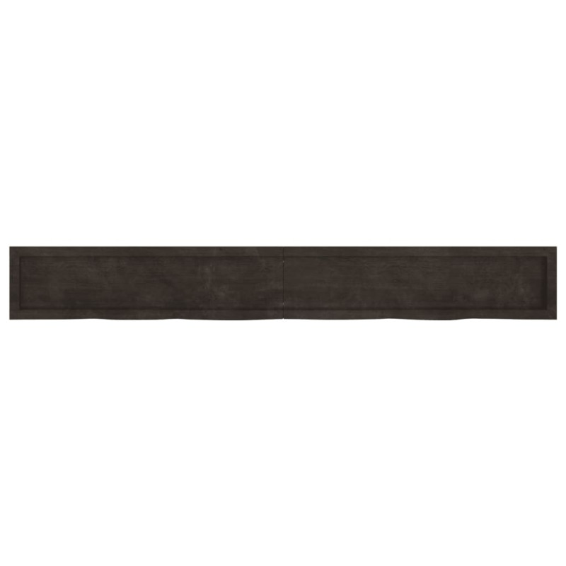 Półka, ciemnobrązowa, 220x30x(2-4) cm, wykończone drewno dębowe